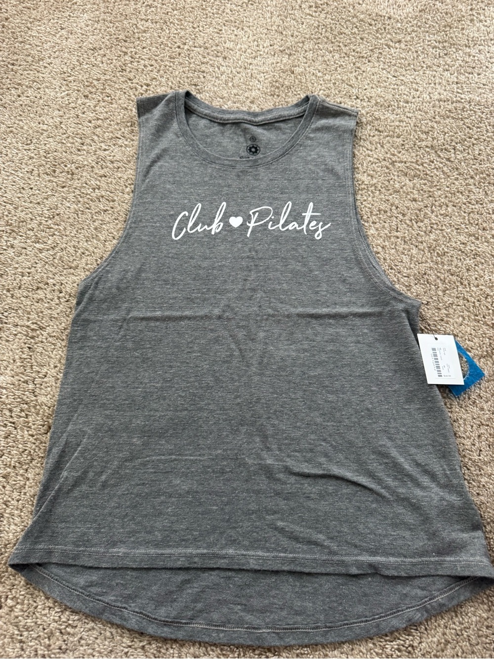 NWT Club Pilates Gray Sleeveless Muscle Tank